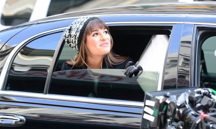 [CANDIDS] Lea Michele gravando Glee em Nova York
