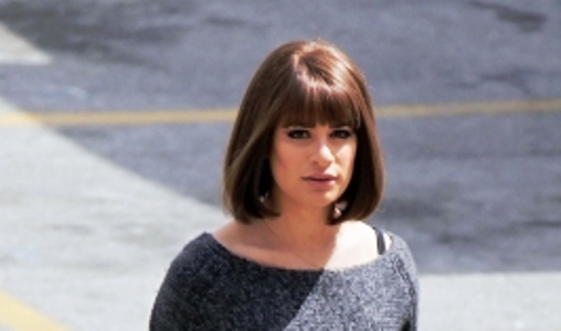 [CANDIDS] Lea Michele no set de Glee