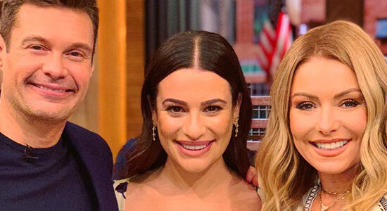 Lea Michele durante o programa ‘Live with Kelly and Ryan’
